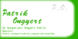 patrik ongyert business card